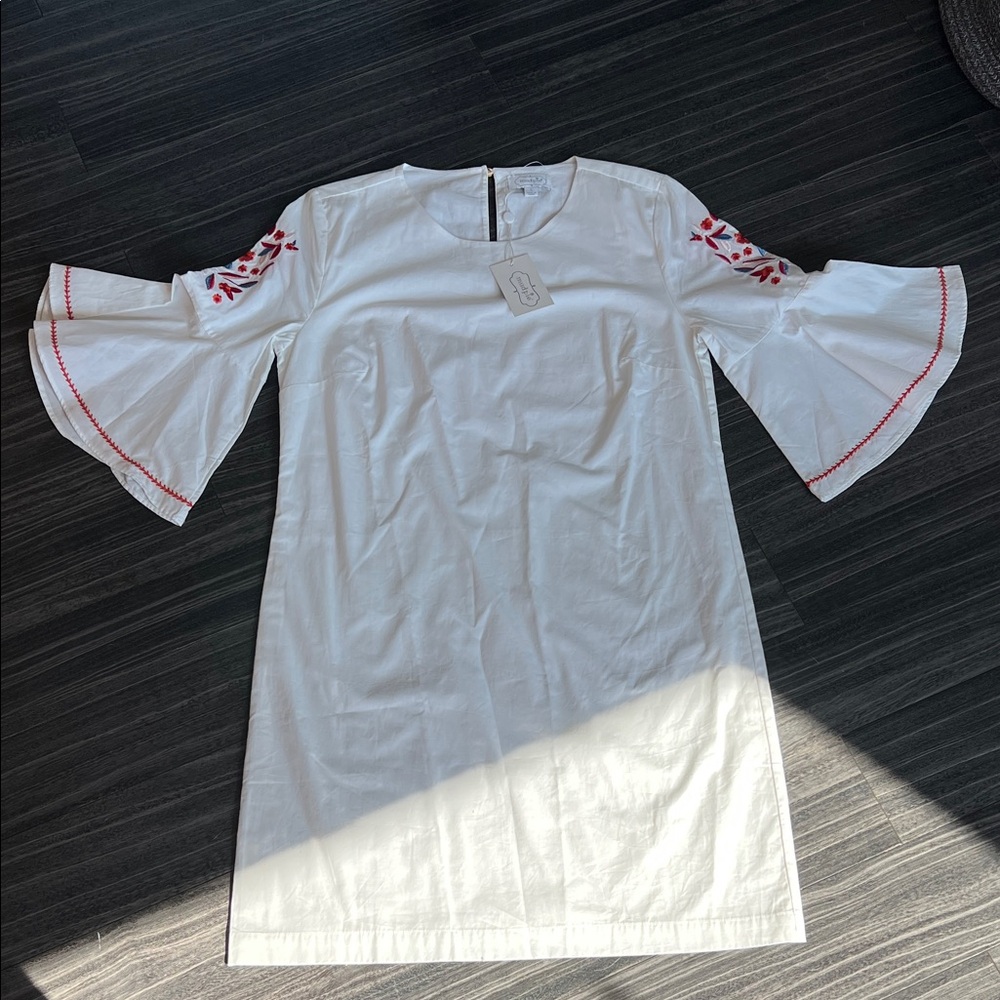Mud Pie White Dress With Embroidery Detail